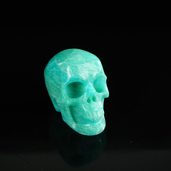 2.2" Amazonite Crystal Skull Carving - Unique Piece #AA03 - alternate view