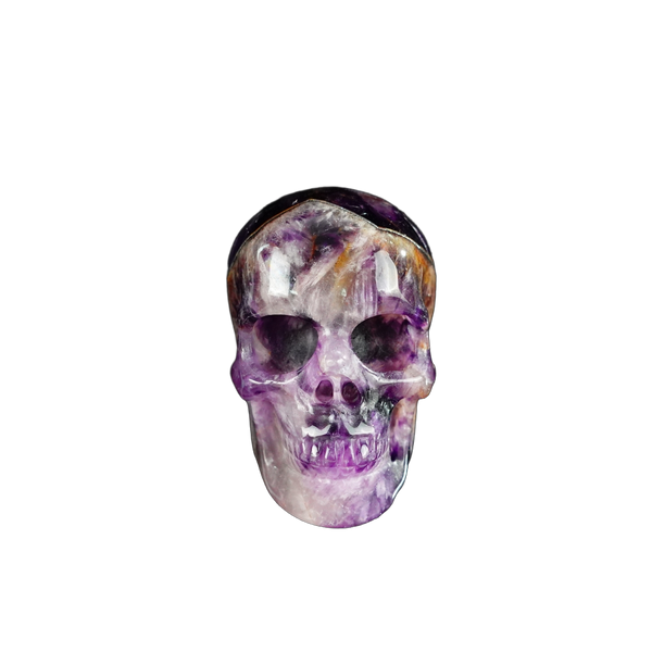 2.2" Amethyst Crystal Skull Carving - Hand Carved Decor