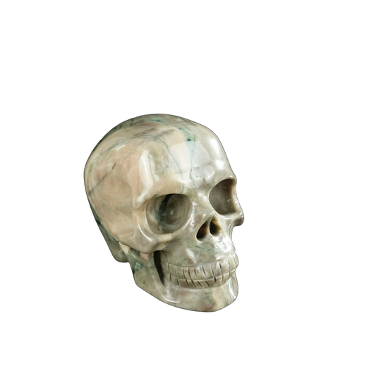 2.2" Nine Dragon Jade Crystal Skull Carving - Unique Piece #HA11