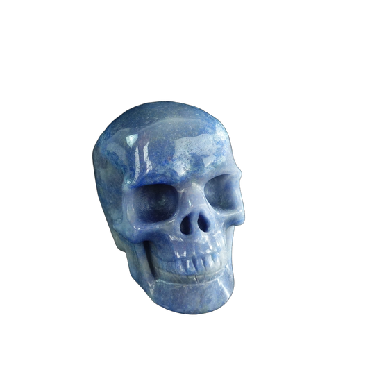 3.0" Blue Aventurine Crystal Skull Carving - Hand Carved Decor
