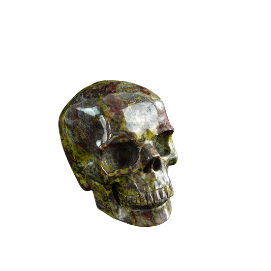 3.0" Dragon Blood Jasper Crystal Skull Carving - Unique Piece #DB02