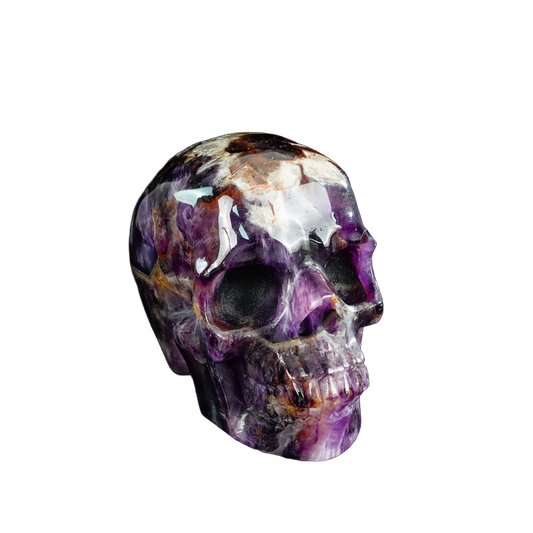 4.5" Amethyst Crystal Skull Carving - Unique Piece #AM03