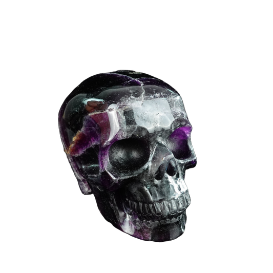 4.5" Fluorite Crystal Skull Carving - Unique Piece #GF02