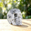 2.2" White Opal Crystal Skull Carving  #SKH22047