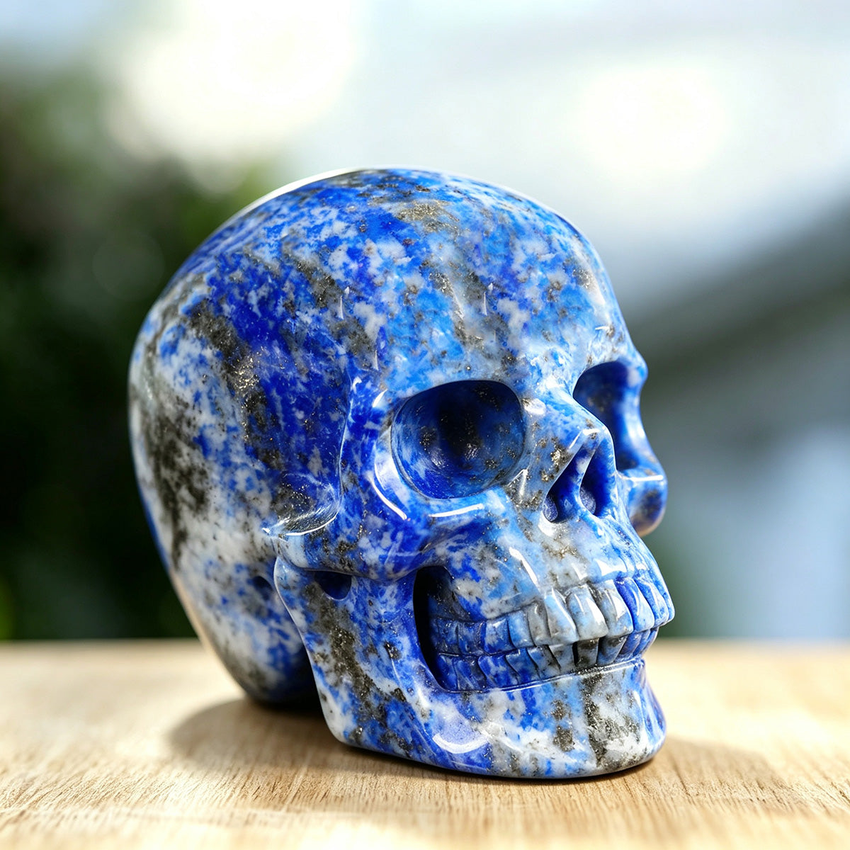 3.0" Lapis Lazuli Human Skull Carving  #SKH30003
