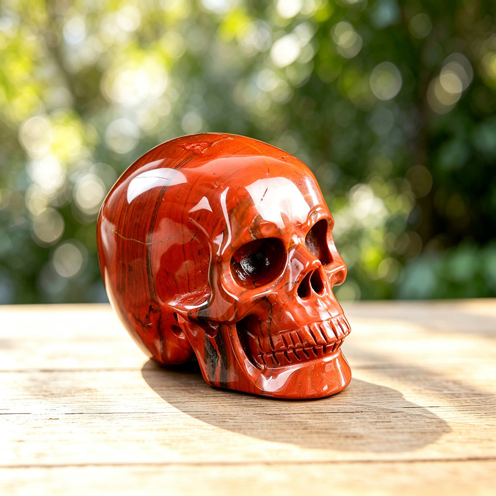 2.2" Red Jasper Crystal Skull Carving  #SKHRJ2201