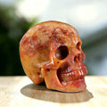 3.0" Chalcedony Jasper Human Skull Carving  #SKH30019