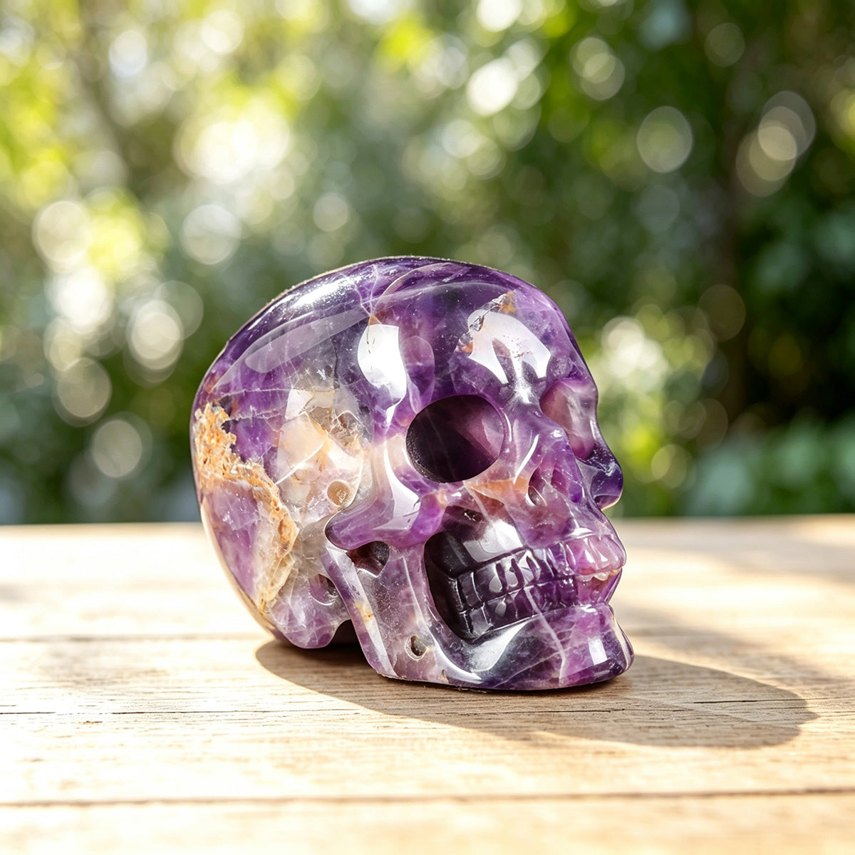 2.2" Amethyst Human Skull Carving  #SKH22020