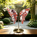 5.0" Coin Agate Butterfly Wings Carving  #CHA0004