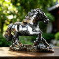 5.8" Leopard Skin Jasper Horse Carving  #CTC0024