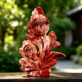 5.3" Red Jasper Carnivorous Flower Carving  #CTC0016