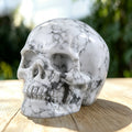 4.5" Howlite Human Skull Carving  #SKH45007