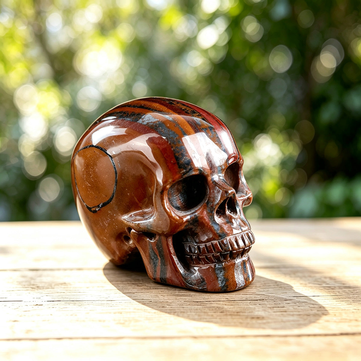 2.2" Tiger Iron Crystal Skull Carving  #SKHTI2201