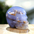 3.0" Blue Chalcedony Crystal Skull Carving  #SKH30105