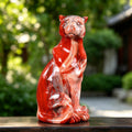 5.0" Red Jasper Seated Leopard #CTC0055
