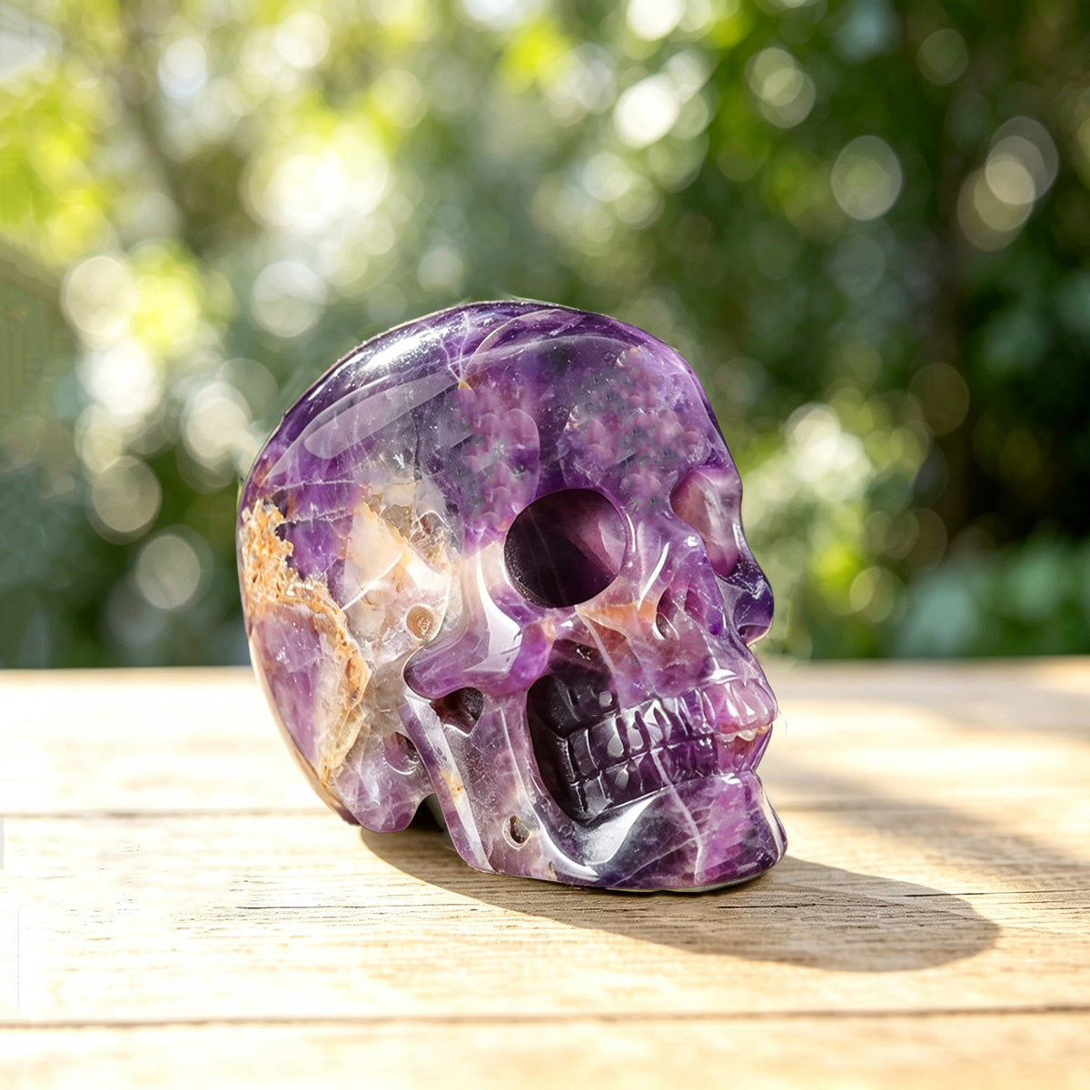 2.2" Amethyst Crystal Skull Carving  #SKH22020