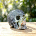 2.2" White Opal Human Skull Carving  #SKH22017