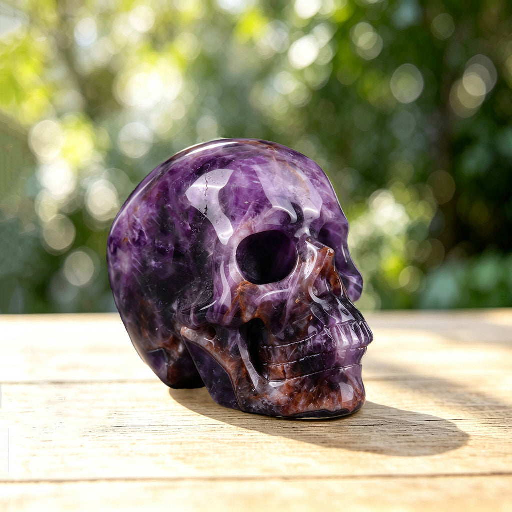 2.2" Amethyst Crystal Skull Carving  #SKH22053