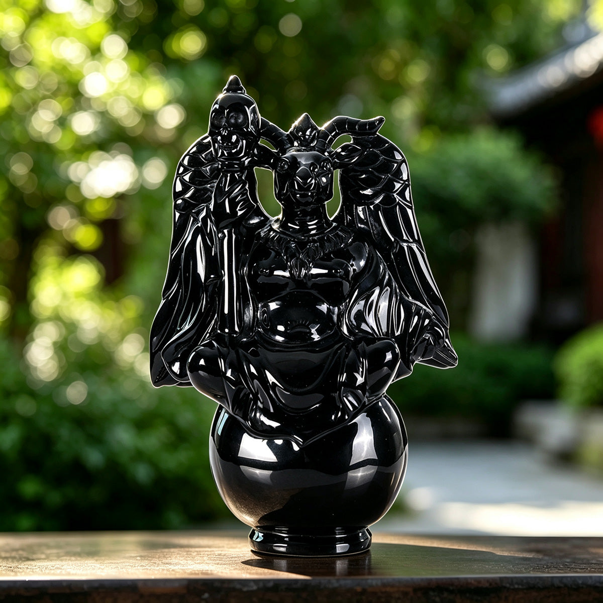 8.0" Black Obsidian Ghost King Carving  #CTC0003