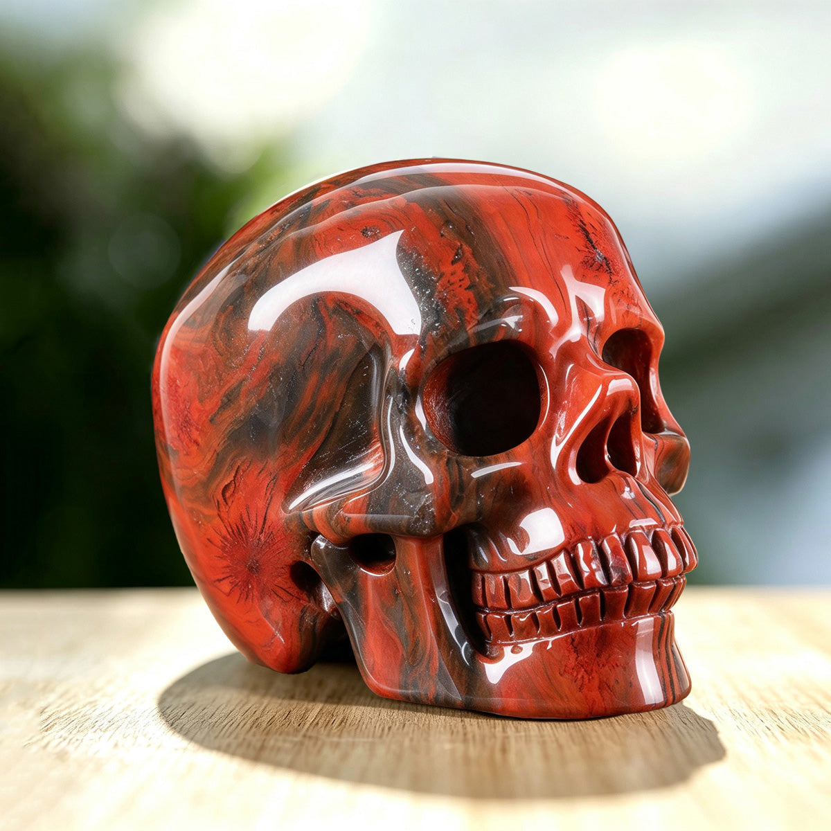 3.0" Red Jasper Crystal Skull Carving  #SKH30075