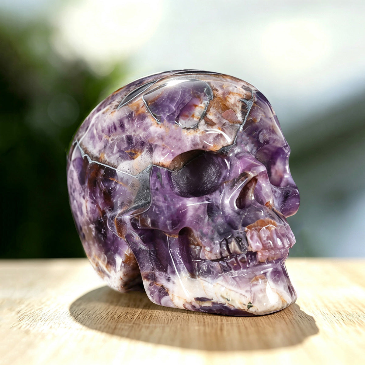 3.0" Dream Amethyst Crystal Skull Carving  #SKH30045