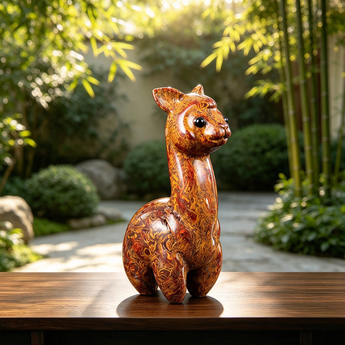 1.4" Elephant Skin Jasper Alpaca Carving  #CHA0030