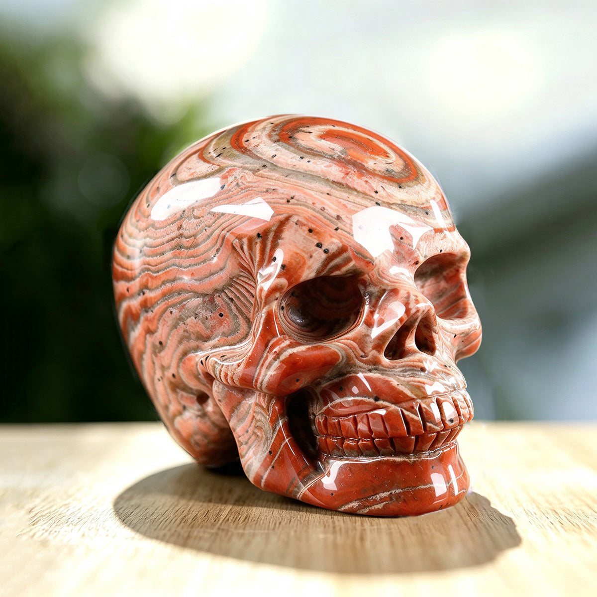 3.0" Red Jasper Crystal Skull Carving  #SKH30096