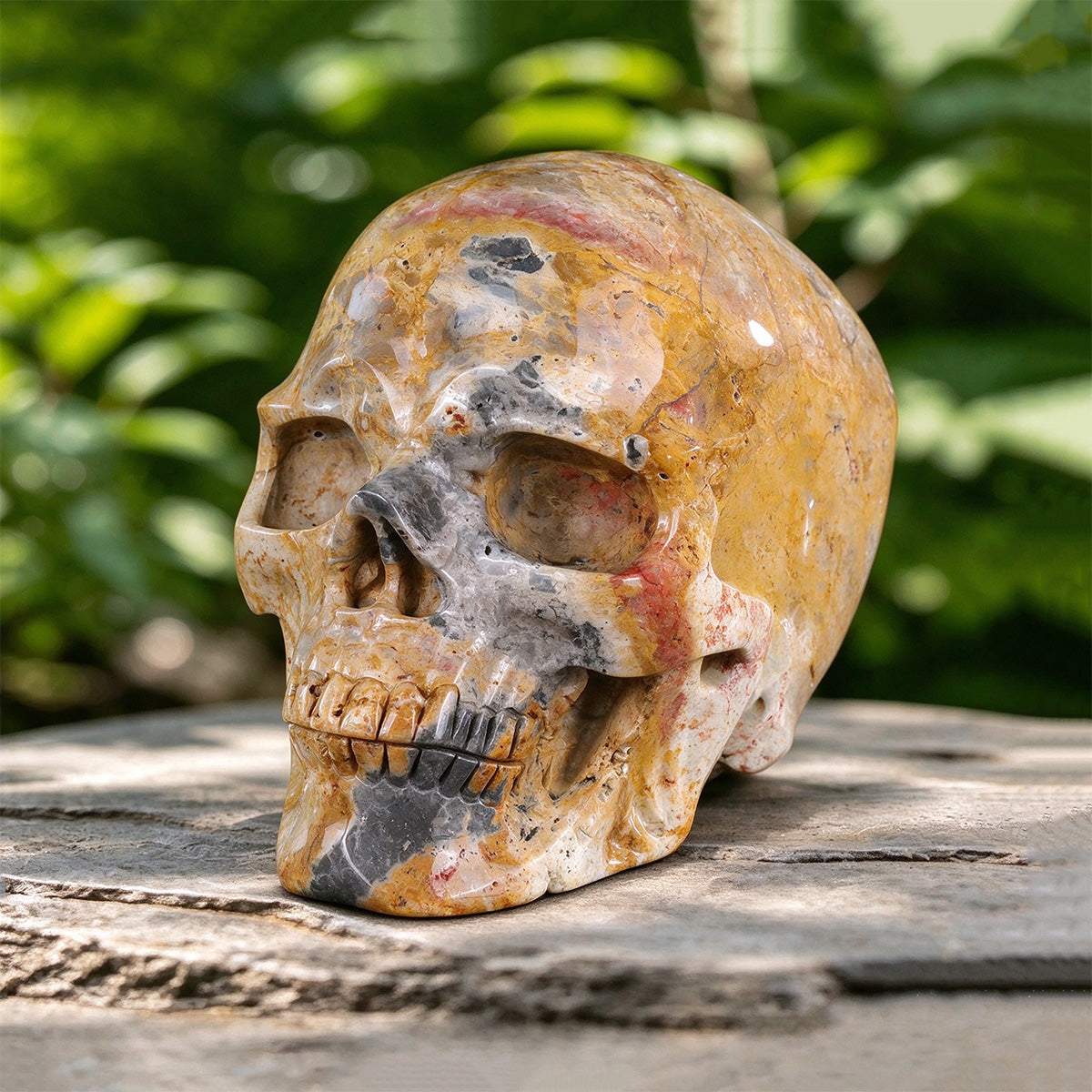 8.0" Coral Fossil Crystal Skull Carving  #SCS0028