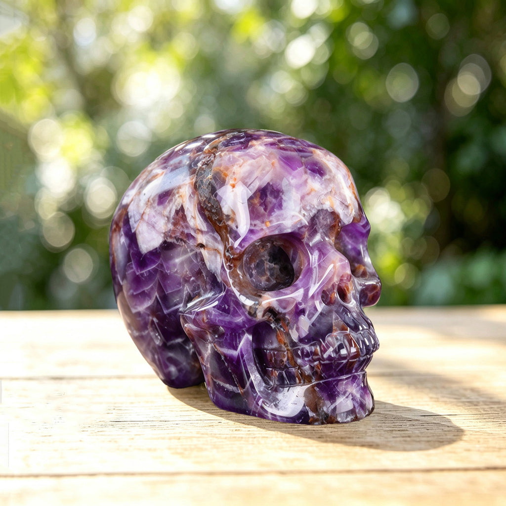 2.2" Amethyst Crystal Skull Carving  #SKH22068