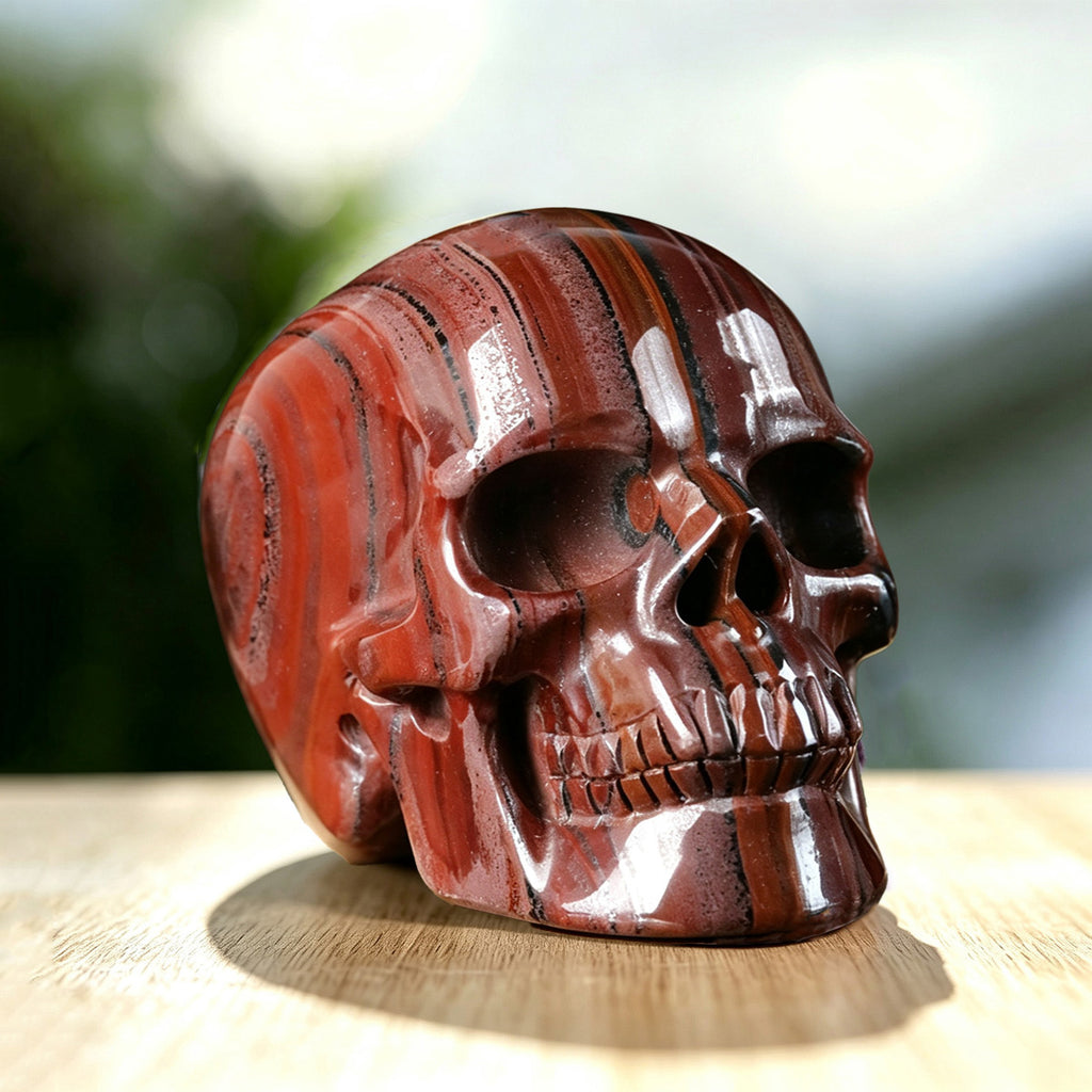 3.0" Tiger Iron Crystal Skull Carving  #SKH30042