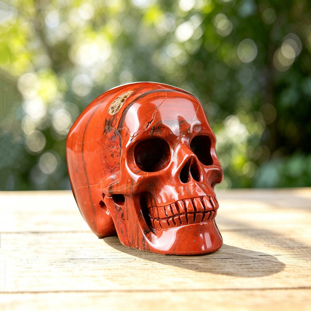 2.2" Red Jasper Crystal Skull Carving  #SKH22021