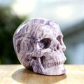 3.0" Purple Malachite Human Skull Carving  #SKH30007
