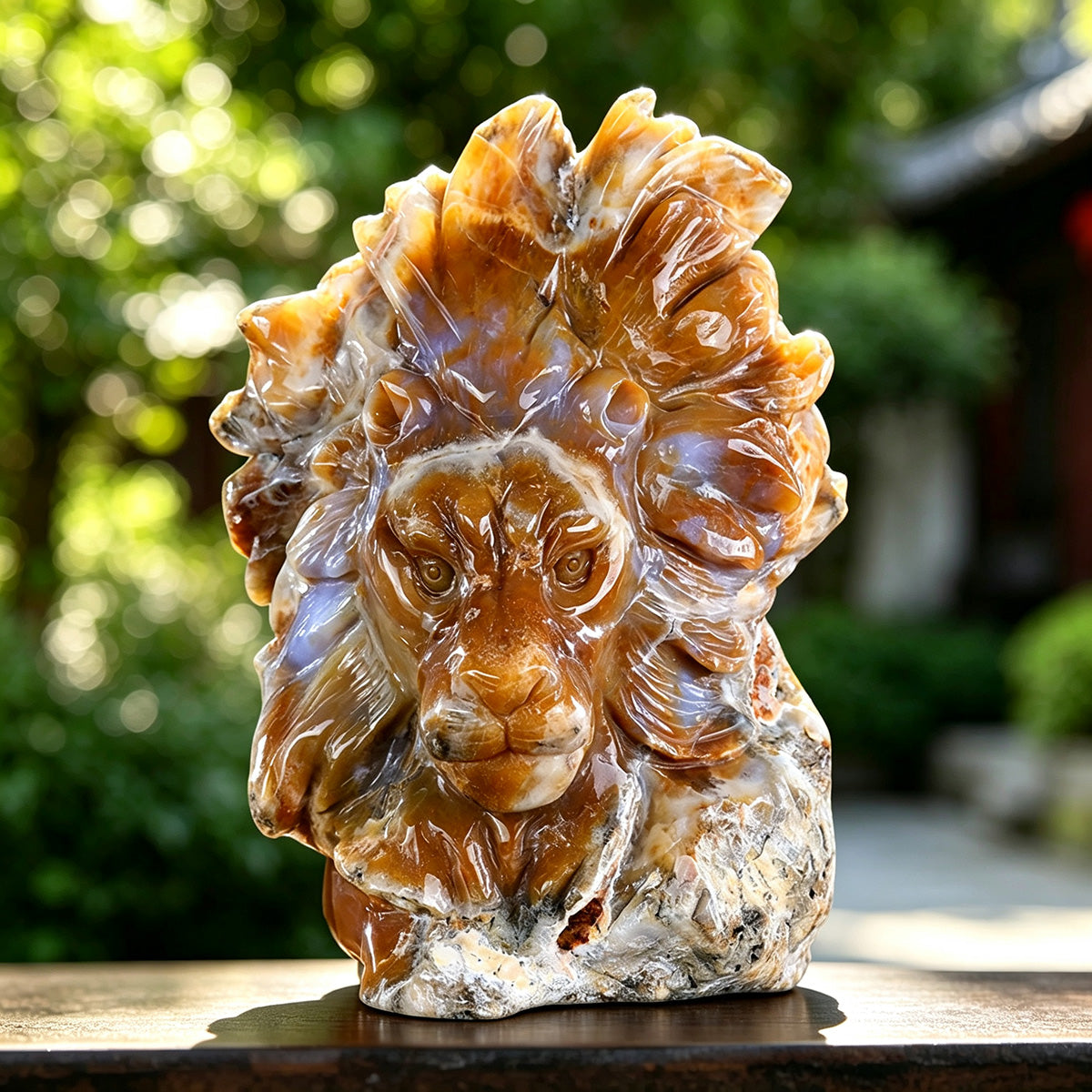 6.0" Chalcedony Jasper Lion Carving  #CTC0002