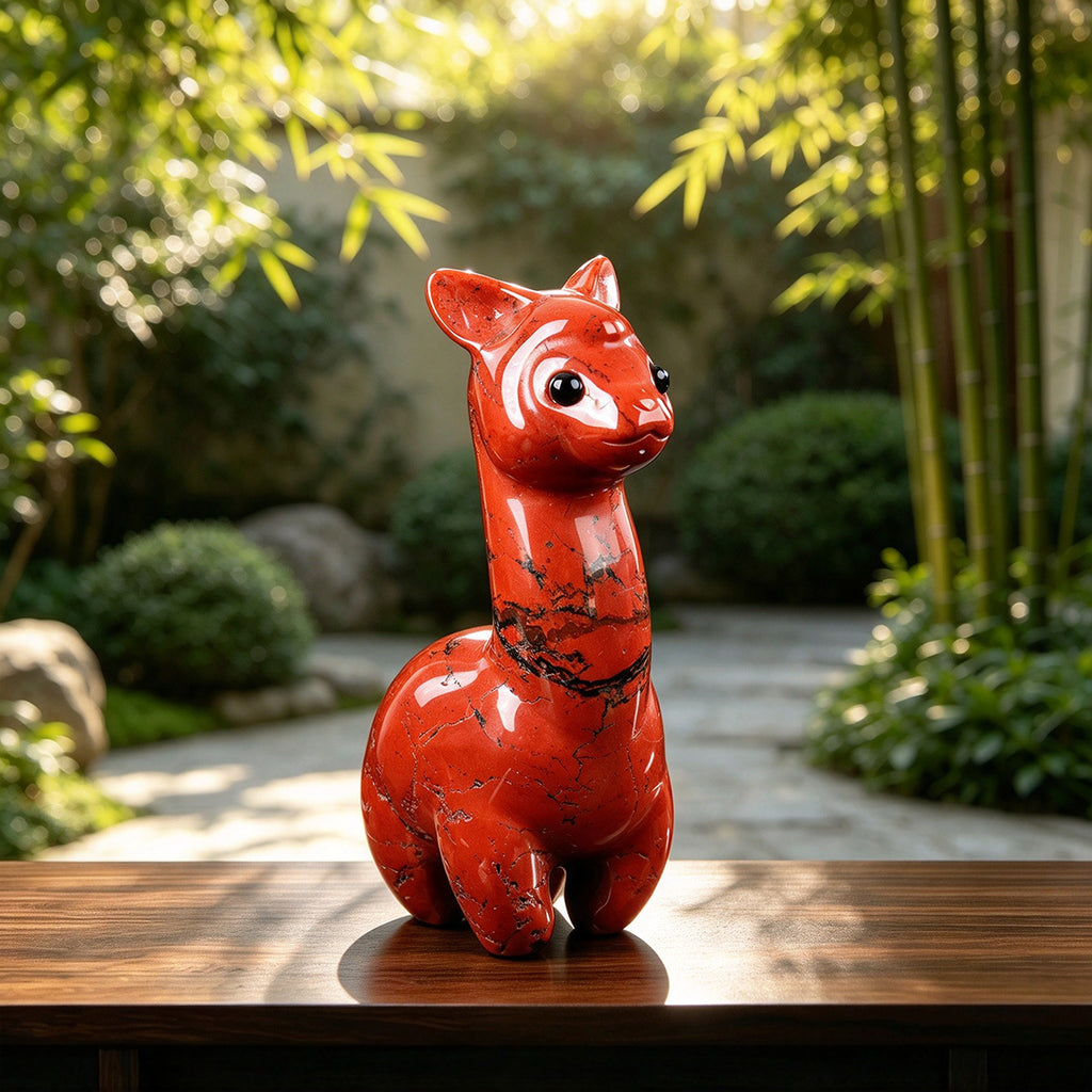 1.4" Red Jasper Alpaca Carving  #CHA0032