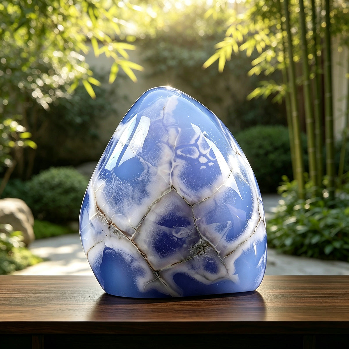 4.2" Blue Chalcedony Polished Stone Carving  #CHA0002