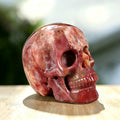 3.0" Chalcedony Jasper Human Skull Carving  #SKH30021