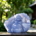7.0" Blue Chalcedony Crystal Buddha Carving  #CTC0038
