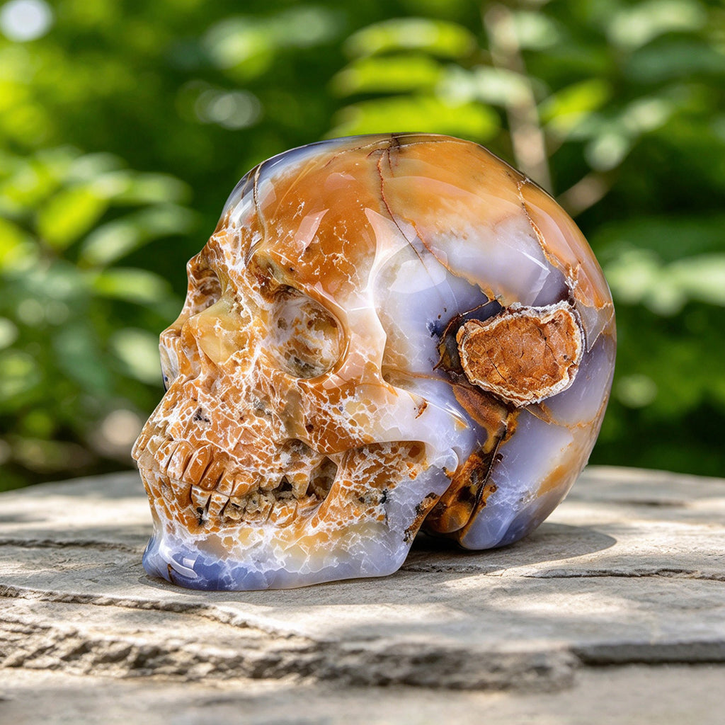 8.6" Chalcedony Crystal Skull Carving  #SCS0020