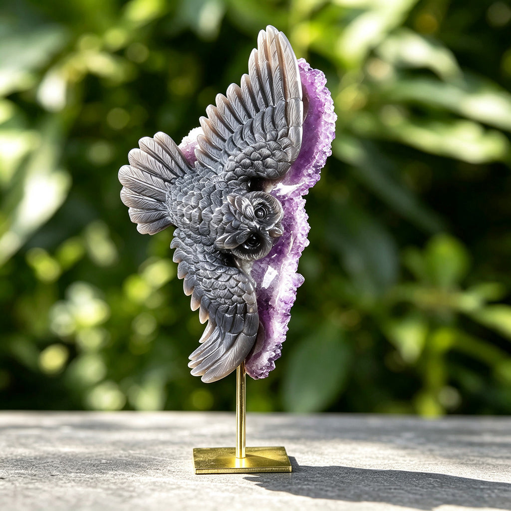11.5" Druzy Agate Geode Carving  #GDC0011
