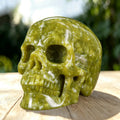 4.5" Xiuyan Jade Crystal Skull Carving  #SKH45014