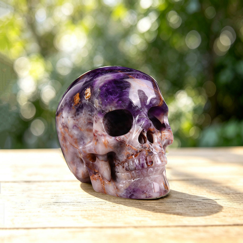 2.2" Amethyst Crystal Skull Carving  #SKH22024