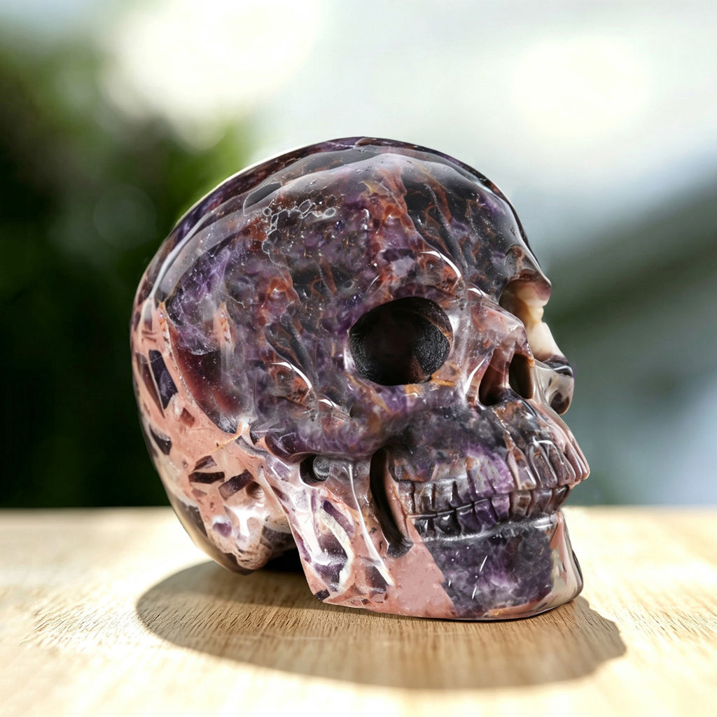 3.0" Dream Amethyst Crystal Skull Carving  #SKH30035