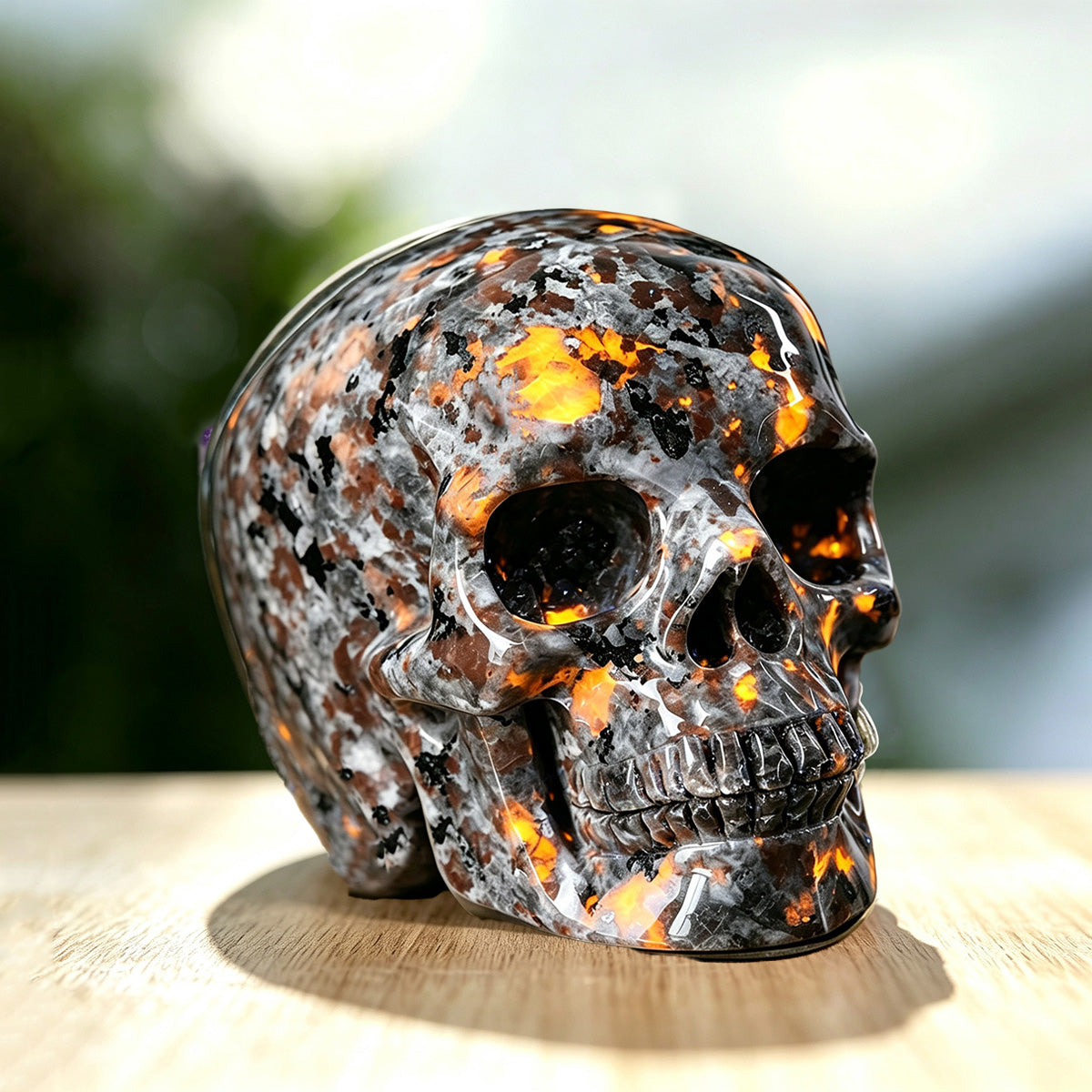 3.0" Yooperlite Human Skull Carving  #SKH30014