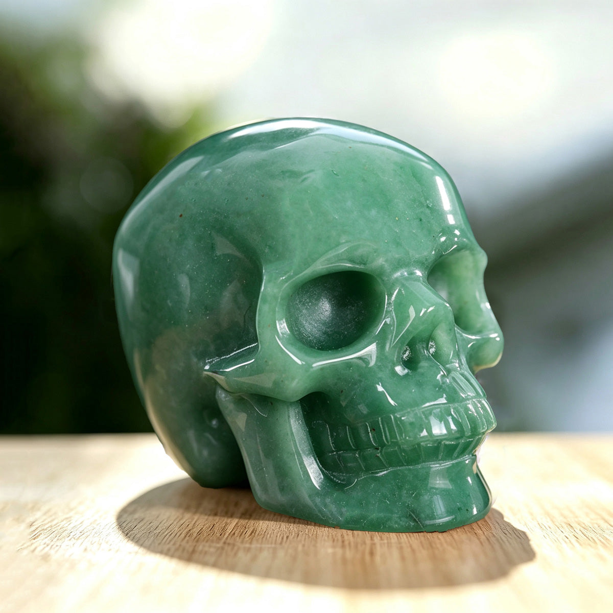 3.0" Green Aventurine Crystal Skull Carving  #SKH30057
