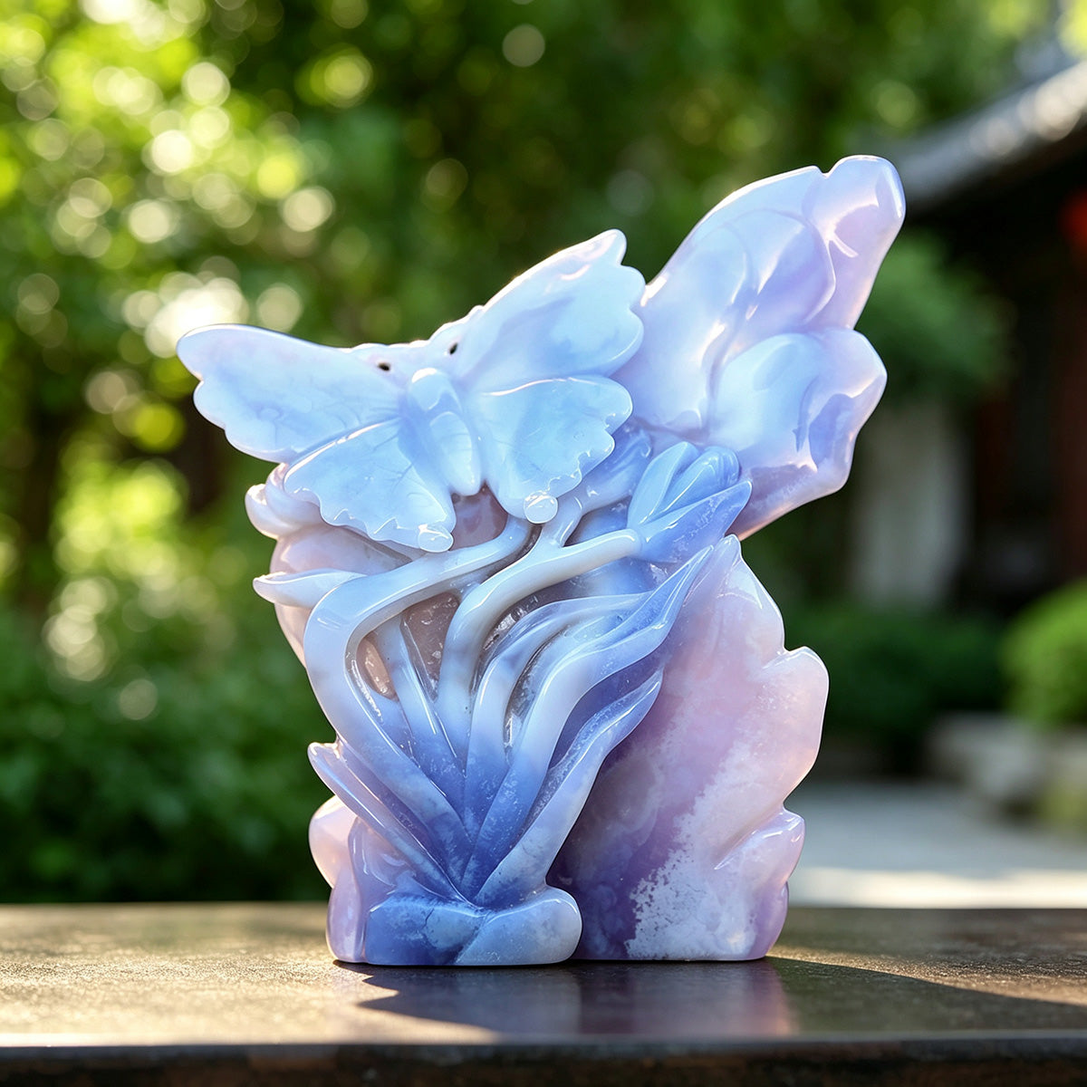 4.7" Blue Lace Agate Butterfly #CTC0014