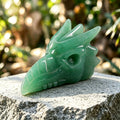 2.5" Green Aventurine Phoenix Skull Carving  #CSC0018