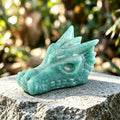 2.4" Amazonite Dragon Skull Carving  #CSC0006