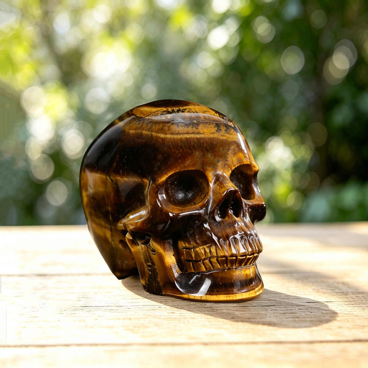 2.2" Tiger Eye Crystal Skull Carving  #SKH22040