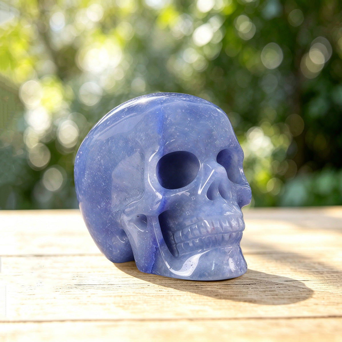 2.2" Blue Aventurine Crystal Skull Carving  #SKH22063