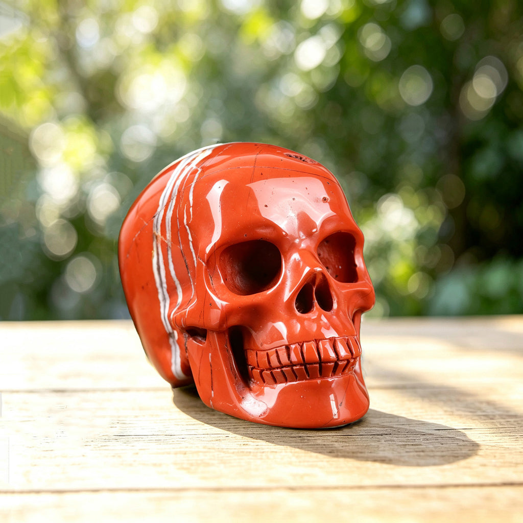 2.2" Red Jasper Crystal Skull Carving  #SKH22028